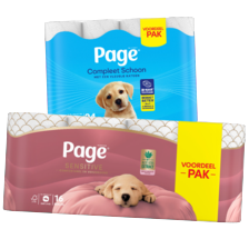 Page toiletpapier compleet schoon
pak à 24 rollen
of sensitive
pak à 16 rollen